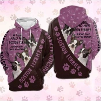 Popular Pink Brown Dog Pattern Animals Hoodie