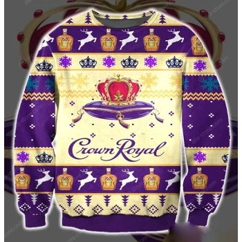 Crown Royal Pattern 3D Christmas Ugly Sweater