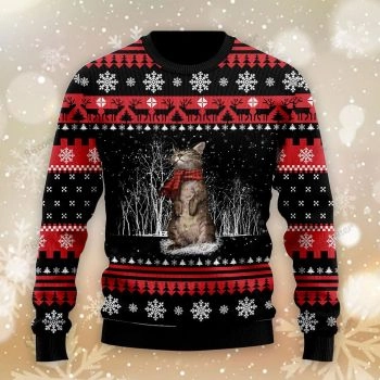 Christmas Cats Ugly Black and Red Sweater