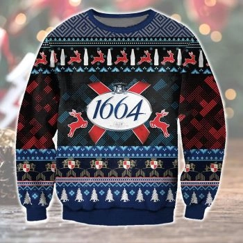 1664 White Beer Ugly Sweater Christmas