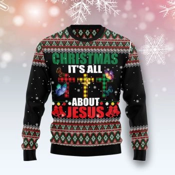 Butterfly All About Jesus Ugly Christmas Sweater