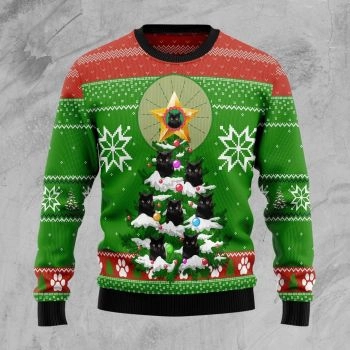 Black Cat Ugly Christmas Sweater