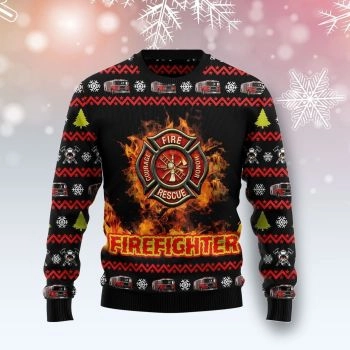 Awesome Firefighter Ugly Christmas Sweater,Christmas Ugly Sweater
