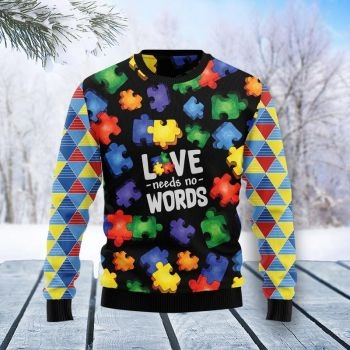 Autism Love Ugly Christmas Sweater