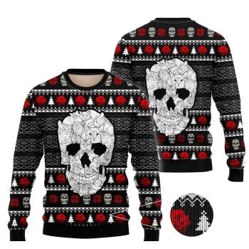 Cat Skull Ugly Christmas Sweater