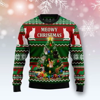 Cat Meowy Ugly Christmas Sweater,Christmas Ugly Sweater