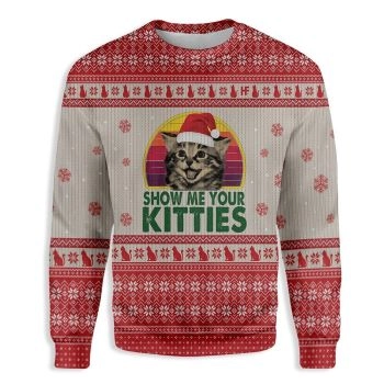Cat Show Me Your Kitties Ugly Christmas Sweater