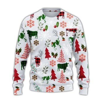 Cow Christmas Time Ugly Christmas Sweater