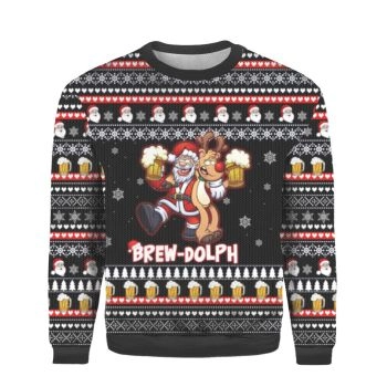 Brewdolph Reindeer Christmas Ugly Christmas Sweater