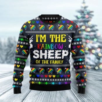 I Am The Rainbow Sheep Of Family Ugly Christmas Sweater
