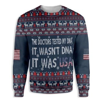 Doctors Tested My DNA It Was USA Ugly Christmas Sweater