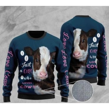 Just A Girl Who Loves Cows Ugly Christmas Sweater