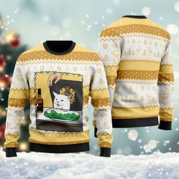 Black Velvet Whisky Cat Meme Christmas Ugly Sweater