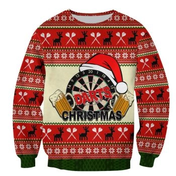 Darts And Beer For Christmas Sweater