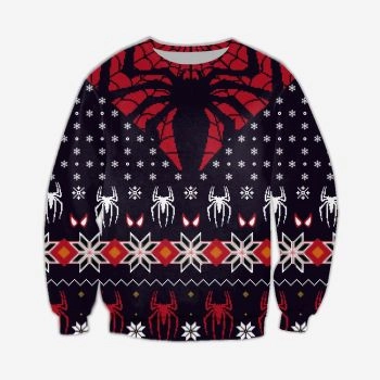 Spider Knitting Pattern 3D Print Ugly Sweater Hoodie All Over Printed