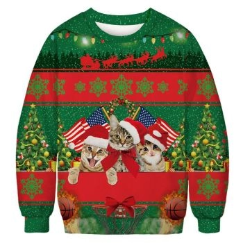 Funny Cat Ugly Christmas Sweater, Christmas 3D Sweatshirt
