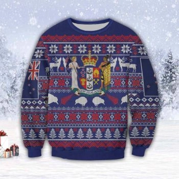 Beautiful New Zealand 3D All Over Print Ugly Christmas Sweater Hoodie All Over Printed