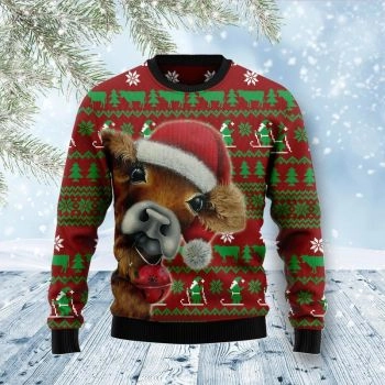 Cow Xmas Christmas Sweater  For Men &amp; Women  Adult Ugly Christmas Sweater