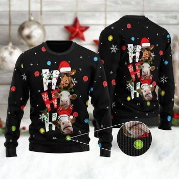 Cow Ho Ho Ho Ugly Christmas Sweater,Christmas Ugly Sweater