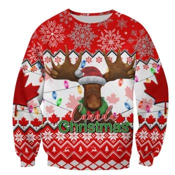Christmas Moose Canada Sweater
