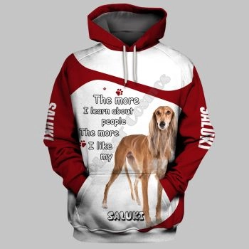 Popular And Vintage Red White Dog Pattern Animals Hoodie