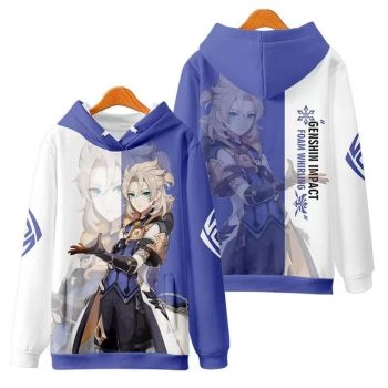 Trendy Genshin Impact Anime Game Albedo Dark Khaki Hoodie