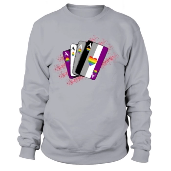 Asexual Ace Flag Playing Card Queer LGBT Sweatshirt