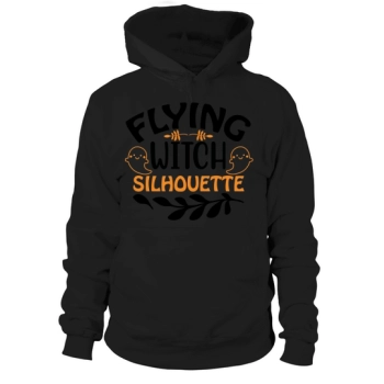 Flying Witch Silhouette Halloween Quote Unisex Hoodies