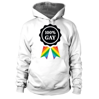 100% Gay Badge Hoodies