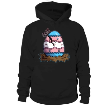 Cute Transgender Flag Pink+Blue Cracked Easter Egg Hoodies