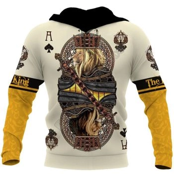 Loose Yellow Lion Pattern Animals Hoodie