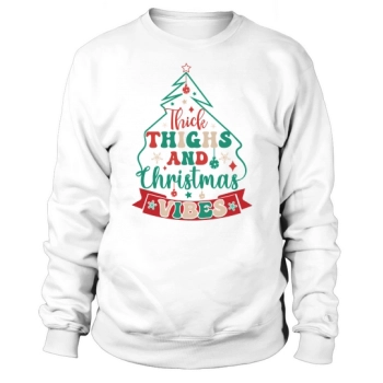 Thick Thighs and Christmas Vibes Retro Christmas Sweatshirt