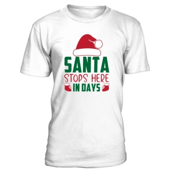 Santa stops here in days Christmas shirt