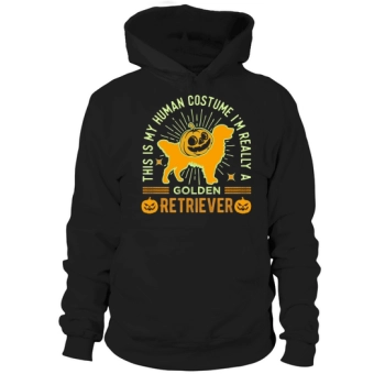 This Is My Human Costume I Really Am A Golden Retriever Funny Halloween Hoodies