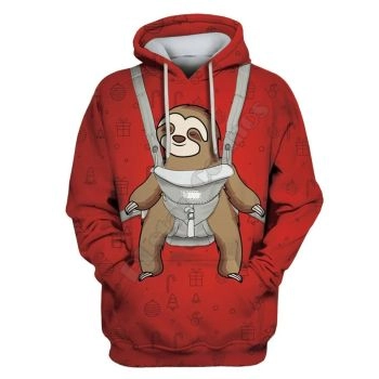  Pretty And Vintage  Red Monkey Pattern Christmas Hoodie