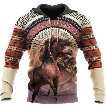 Precious Colorful Horse Pattern Indians Hoodie