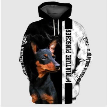 Classical And Elegance Black White Dog Pattern Animals Hoodie