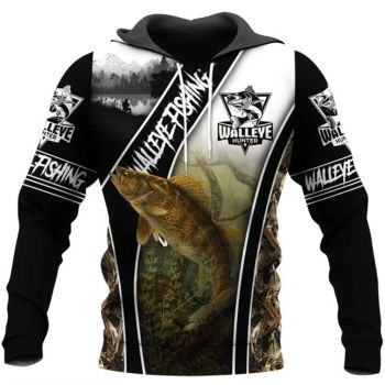 Gorgeous Black Fish Pattern Animals Hoodie