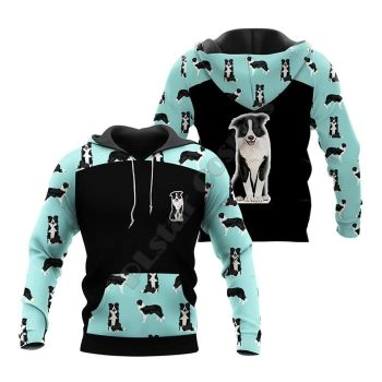 Precious Black Green Dog Pattern Animals Hoodie