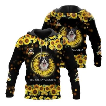 Loose Black Yellow Dog Pattern Animals Hoodie