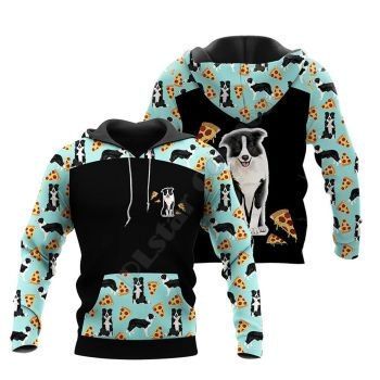 Gorgeous Black Green Dog Pattern Animals Hoodie