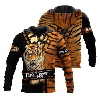 Pretty Black Orange Tiger Pattern Animals Hoodie