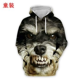 Popular Black Dog Pattern Animals Hoodie