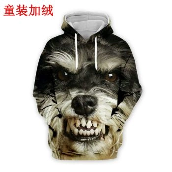 Cute And Loose Black Dog Pattern Animals Hoodie