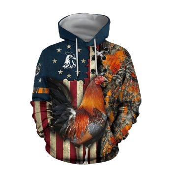  Popular And Vintage Colorful Chicken Pattern Animals Hoodie
