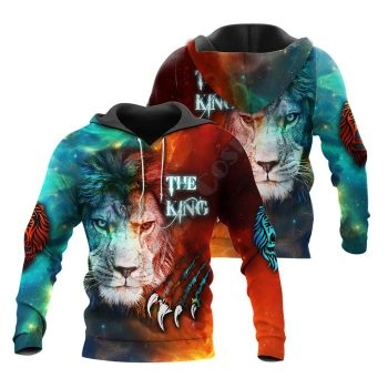 Street Orange Green Lion Pattern Animals Hoodie