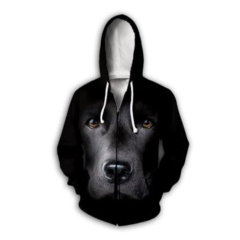 Fashion Black Dog Pattern Animals Hoodie