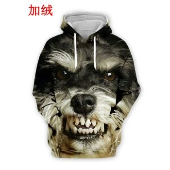 Popular And Vintage Black Dog Pattern Animals Hoodie