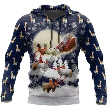 Loose And Gorgeous Blue Sheep Pattern Christmas Hoodie