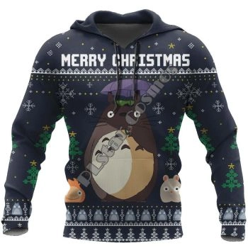 Cute And Loose Black Mouse Pattern Christmas Hoodie